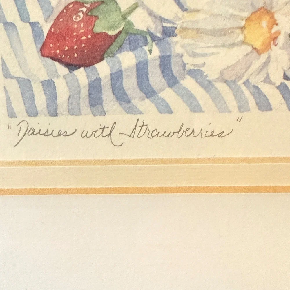 Amelia Rose Smith Daisies with Strawberries Framed Floral Print 14